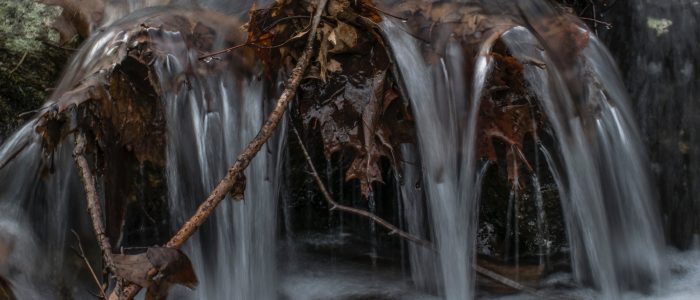 close-up water falling