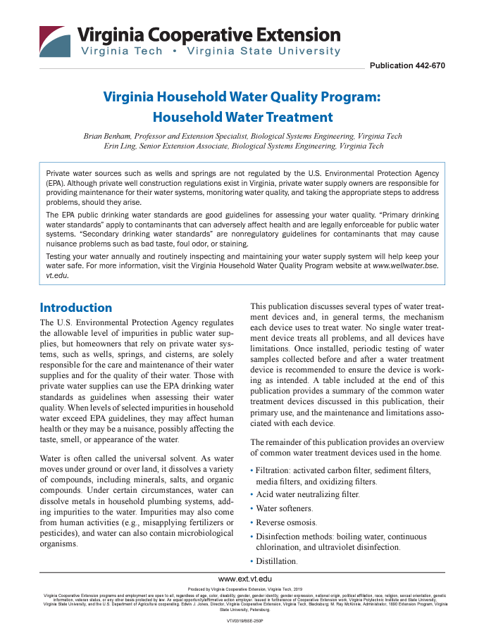 Household Water Treatment